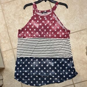 HEIMISH USA Star Patterned Halter Top in Red and White